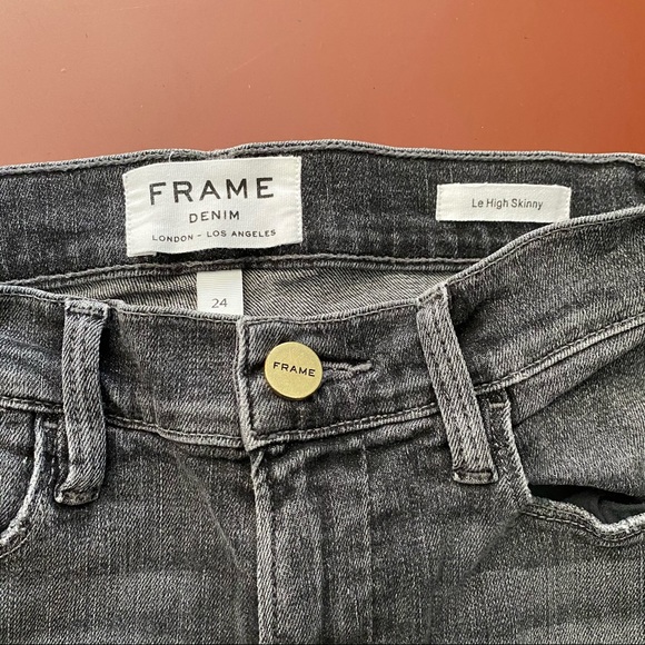 Frame Denim Gray Le High Skinny Jeans Size 24 - Picture 4 of 8